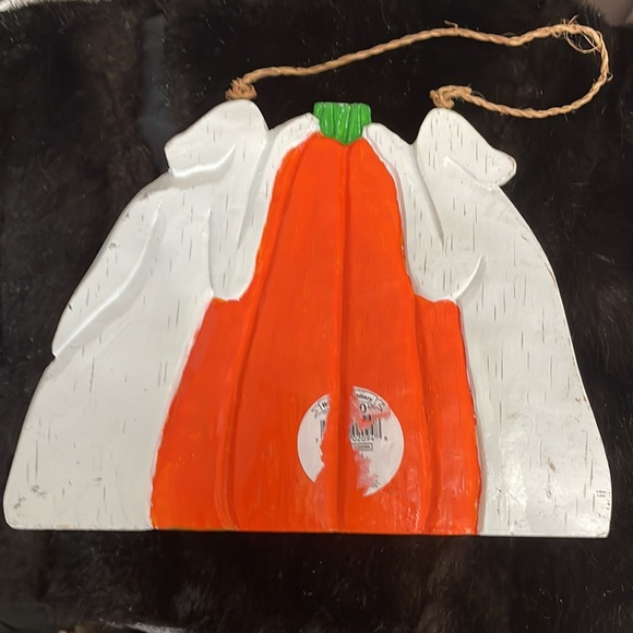 Halloween Plaque Rustic Ghosts Black Cat Pumpkin - Picture 3 of 7